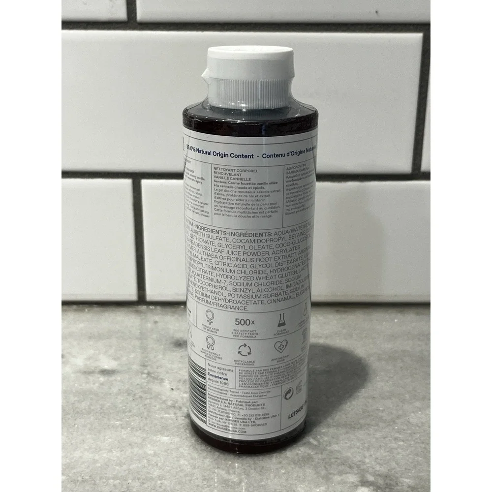 KORRES Renewing Body Cleanser | Vanilla Cinnamon‎ 8.45 oz | Sealed